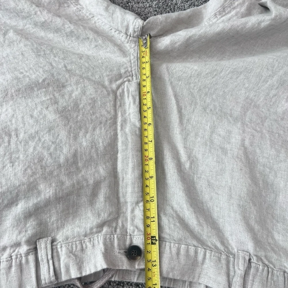NWT! Caribbean 100% Linen Oatmeal Elastic Drawstring Waist Cargo Pants Mens46*32